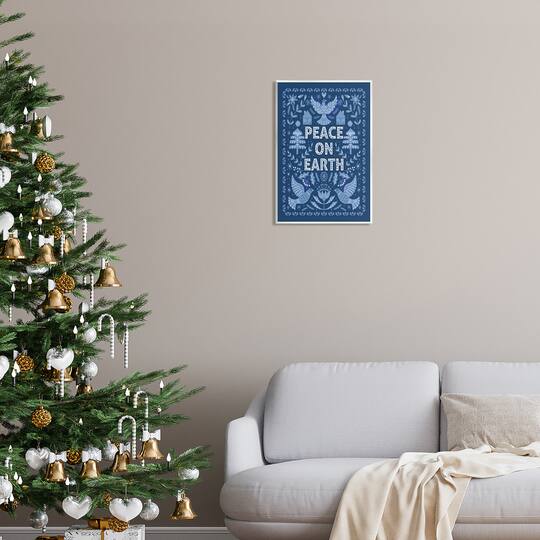 Stupell Industries Peace On Earth Blue Doves Wall Plaque Art